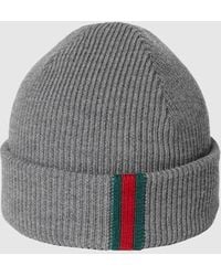 Gucci - Mütze Aus Wolle Mit Web, Größe - Lyst
