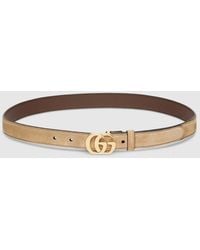 Gucci - Cut Gg Marmont Thin Belt, Size 65 - Lyst