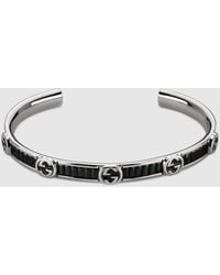 Gucci - Interlocking Crystal Bangle Bracelet - Lyst