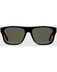 Gucci - Sonnenbrille Mit Eckigem Rahmen - Lyst