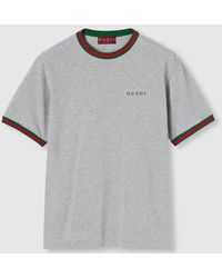 Gucci - Cotton T-Shirt With Web Detail - Lyst