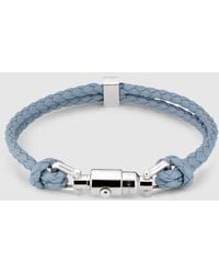 Gucci - Braided Bracelet With Piston Detail, Size Xl, Leather - Lyst