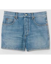 Gucci - Shorts Aus Denim Mit Normaler Passform Und Horsebit, Grösse - Lyst