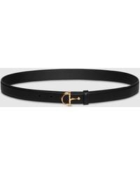 Gucci - Thin Belt With Half-Horsebit Buckle, Size 100 - Lyst