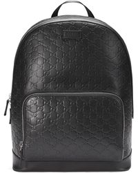 Gucci Rucksack aus Signature Leder - Schwarz