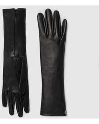 Gucci - Leather Gloves With Double G, Size 7+ Leather - Lyst