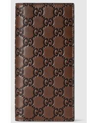 Gucci - Gg Emblem Long Wallet, Leather - Lyst