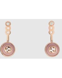 Gucci - Pendiente Interlocking De 18 Ct - Lyst