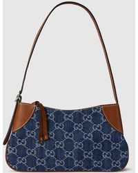 Gucci - Gg Emblem Small Shoulder Bag, Fabric - Lyst