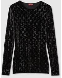 Gucci - Oberteil Aus Stretch-Chenille Mit Stickerei, Größe - Lyst