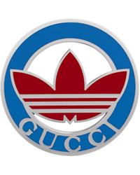 Gucci Emaillierte adidas x Trefoil-Brosche - Blau
