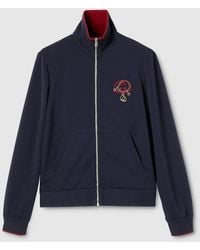Gucci - Technical Jersey Zip Jacket With Embroidery - Lyst