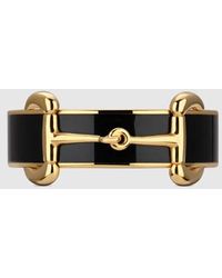 Gucci - Horsebit Ring With Enamel - Lyst