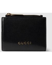 Gucci - Small Wallet With Lettering, Leather - Lyst