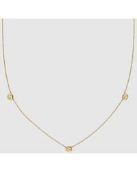 Gucci - Interlocking Halskette Mit Anhänger 18 Karat - Lyst