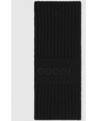 Gucci - Wool Cashmere Scarf With Embroidery - Lyst