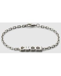 Gucci - Kettenarmband Mit Schriftzug - Lyst
