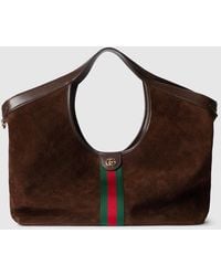 Gucci - Giglio Large Tote Bag, Suede - Lyst