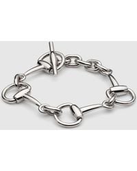 Gucci - Horsebit Chain Bracelet, Size S, Palladium-Toned Metal - Lyst