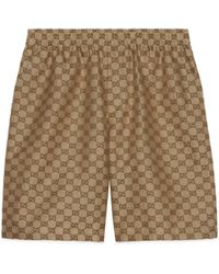 Gucci - Monogram Relaxed-fit Linen-blend Shorts - Lyst