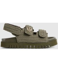 Gucci - Sandal With Double G, Fabric - Lyst