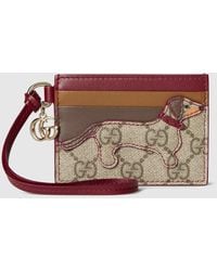 Gucci - Card Case With Double G And Dog - Lyst