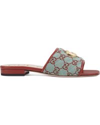 Sandalia tipo chancla con plataforma mujer Gucci de Denim de color Azul |  Lyst