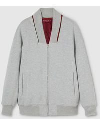 Gucci - Cotton Jersey Zip Jacket With Web - Lyst
