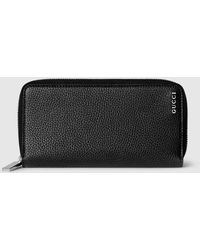 Gucci - ロゴ ジップアラウンドウォレット, ブラック, レザー - Lyst