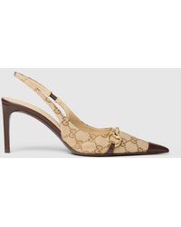 Gucci - Donna Slingback Pump, Gg Canvas - Lyst