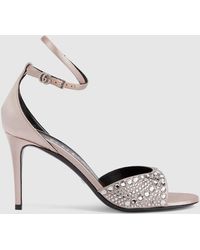 Gucci - Mid-heel Sandals With Crystals - Lyst