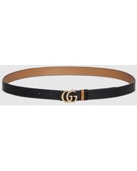 Gucci - Reversible Gg Marmont Thin Belt, Size 100 - Lyst