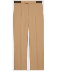 Gucci - Fluid Drill Trouser With Web Detail - Lyst