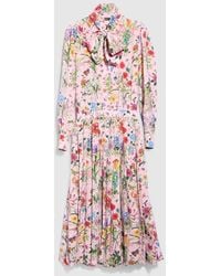 Gucci - Printed Silk Chemisier Dress, Size 38 It, Ready-To-Wear - Lyst