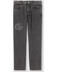 Gucci - Pantalón De Denim Ajustado Con Logotipo, Talla - Lyst