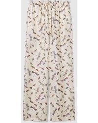 Gucci - Printed Silk Twill Trousers - Lyst