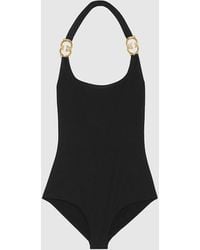 Gucci - Sparkling Jersey Swimsuit With Interlocking G - Lyst
