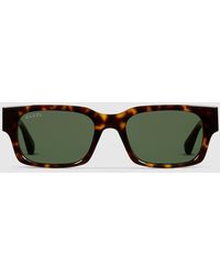 Gucci - Rectangular Frame Sunglasses - Lyst