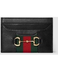 Gucci - Horsebit Web Card Case, Leather - Lyst