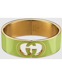 Gucci - Bracciale Rigido Smaltato Interlocking, Taglia - Lyst