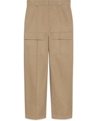 Gucci - Cotton Wide Leg Cargo Trousers - Lyst