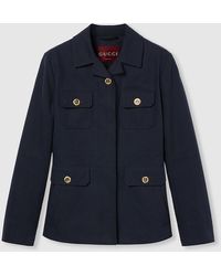Gucci - エンブロイダリー コットンキャンバス ジャケット, ブルー, ウェア - Lyst