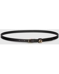 Gucci - Thin Belt With Round Buckle, Size 100 - Lyst