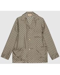 Gucci - Camisa De Seda Con Estampado Gg, Talla - Lyst
