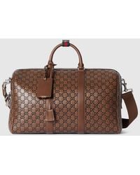 Gucci - Gg Emblem Medium Duffle Bag, Leather - Lyst