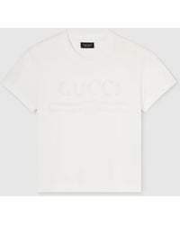Gucci - Cotton Jersey T-Shirt With Devoré Detail - Lyst