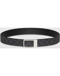 Gucci - Reversible Belt With Rectangular Buckle, Size 100 - Lyst