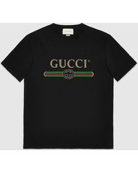 Gucci Übergroßer T-Shirt mit Logo - Schwarz