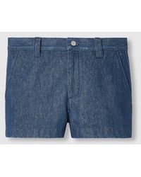 Gucci - ホースビット付き ローウエスト デニム ショートパンツ, ブルー, ウェア - Lyst