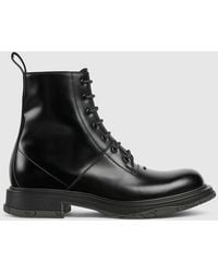 Gucci - Chaussures Montantes À Lacets Pour Homme Avec Logo Ton Sur Ton, Taille - Lyst